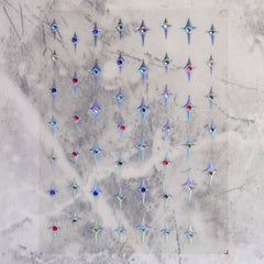 Rhinestone Nail Sticker - Four-Pointed Star (White)