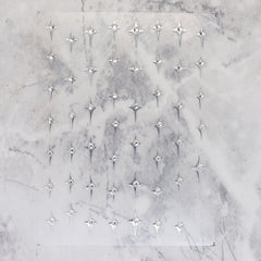 Rhinestone Nail Sticker - Four-Pointed Star (Silver)