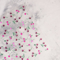 Rhinestone Nail Sticker - Pink Cherry