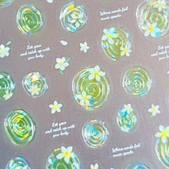 Jelly Nail Sticker - Flowers in Water