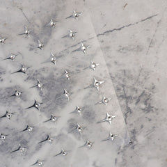 Rhinestone Nail Sticker - Four-Pointed Star (Silver)