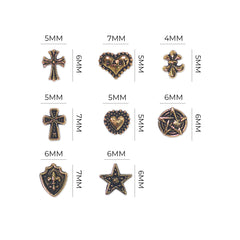 Metallic Cross Nail Art Charms