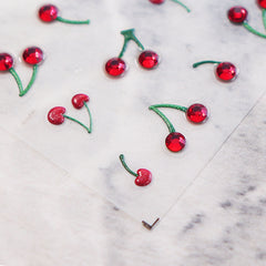 Rhinestone Nail Sticker - Red Cherry