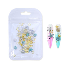 Metallic Shell Starfish Nail Charms