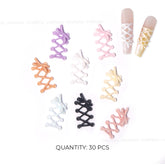 Soft 3D Nail Charms - Cross-strap Bow