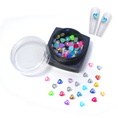 Aurora Heart Nail Charms