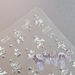 Rhinestone Nail Sticker - Christmas Bows