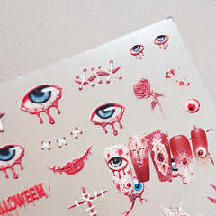 Gilding Nail Sticker - Bloody Horror & Eyeball