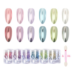 6 Colors Mirror Metallic Chrome Powder Set - Morandi