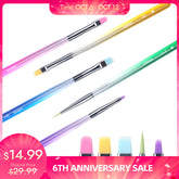 【🎉6th Anniversary Sale】 50% OFF - Rainbow Nail Art Brush Set