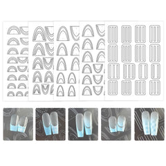 Hollow French Nail Stencil Sticker