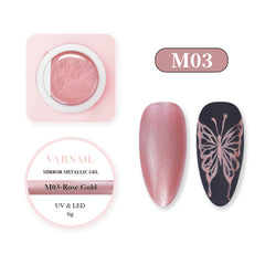 Mirror Metallic Nail Art Gel Polish - M03 Rose Gold