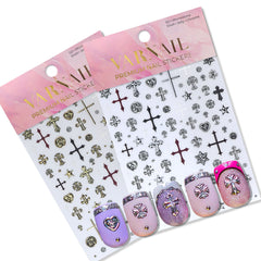 Chrome Nail Sticker - Metallic Cross