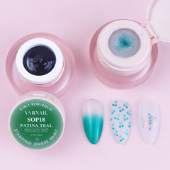 3-in-1 Stamping Ombre Paint Gel (Hema-Free) - SOP18 Patina Teal