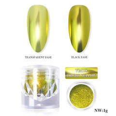 Mirror Metallic Nail Chrome Powder - VM18 Bright Yellow