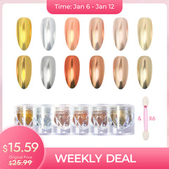 Weekly Deal : 40% OFF⚡️6 Colors Mirror Metallic Chrome Powder Set - Classic