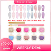 Weekly Deal : 50% OFF⚡️Solid Glitter Jelly Gel Polish 10 Colors Set - Crushed Ice