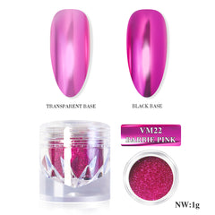 Mirror Metallic Nail Chrome Powder - VM22 Barbie Pink