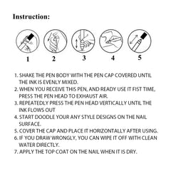Easy Nail Art Graffiti Line Drawing Pen