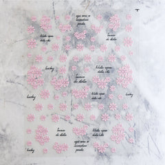 5D Nail Sticker - Pink Flower