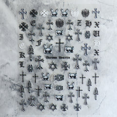 5D Nail Sticker - Retro Cross