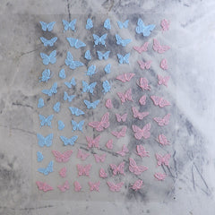 5D Nail Sticker - Blue Pink Butterfly