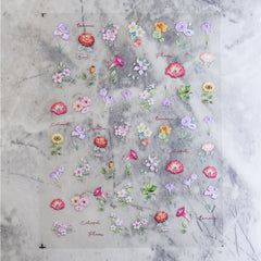 5D Nail Sticker - Flower Illustration