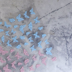 5D Nail Sticker - Blue Pink Butterfly