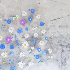 5D Nail Sticker - Blue Wildflowers