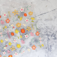 5D Nail Sticker - Crayon Flowers