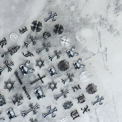 5D Nail Sticker - Retro Cross