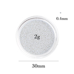 Micro Metallic Caviar Beads - Silver (0.4 mm)