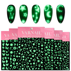 Nail Stickers - Glow in the Dark Star Moon & Butterfly