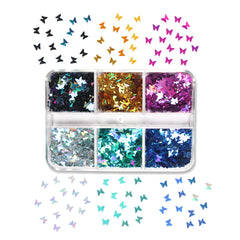 Holographic Laser Butterflies Sequins - 6 Grids