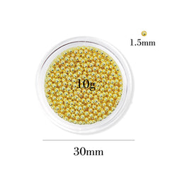 Metallic Caviar Beads - Gold (1.5 mm)