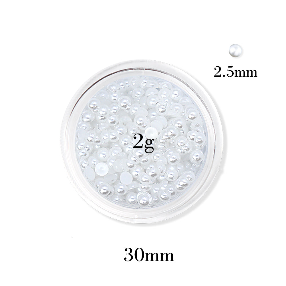 Flat Back Pearls - 2.5 mm