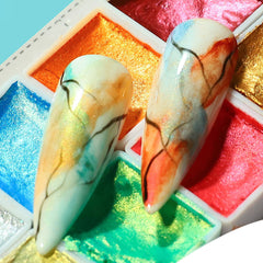 Solid Shimmering Nail Art Watercolor Palette