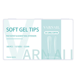 Soft Gel Tips - 3X Long Coffin