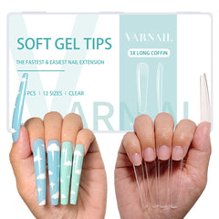 Soft Gel Tips - 3X Long Coffin
