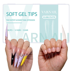 Soft Gel Tips - 3X Long Stiletto