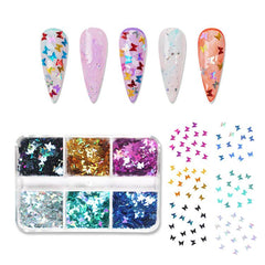 Holographic Laser Butterflies Sequins - 6 Grids