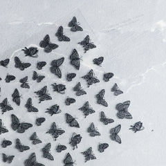 5D Nail Sticker - Black Butterfly
