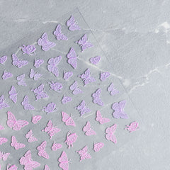 5D Nail Sticker - Pink Purple Butterfly