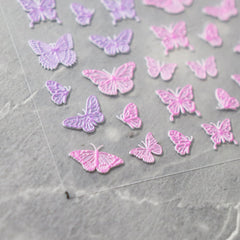 5D Nail Sticker - Pink Purple Butterfly