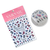 5D Nail Sticker - Blue & Pink Rose