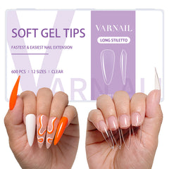 Soft Gel Tips - Long Stiletto