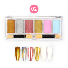 6 Colors Solid Nail Mirror Powder Palette VN1017