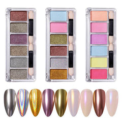 6 Colors Solid Nail Mirror Powder Palette VN1017