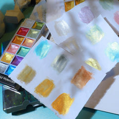 Solid Shimmering Nail Art Watercolor Palette