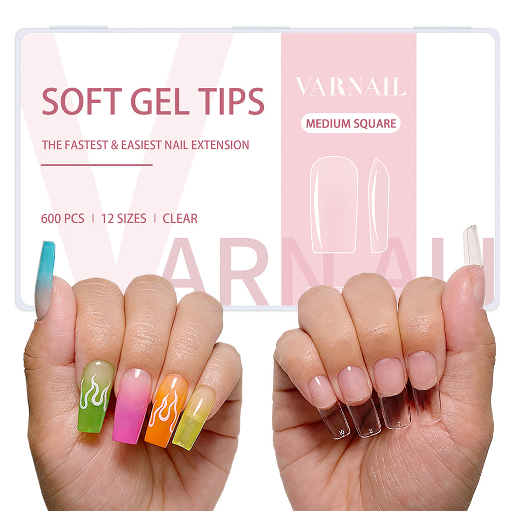 Soft Gel Nail Tips - Medium Square